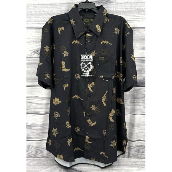 DIXXON FLANNEL CO THE 1876 SHORT SLEEVE BUTTON FRONT PARTY SHIRT Men's Size XL‎ - Picture 2 of 8